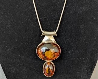 Sterling & Amber Necklace