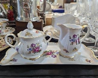 German Porcelain Sugar and Creamer Set