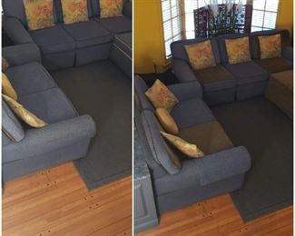 Custom-Designed/Made Sleeper Sofa/Loveseat/ Ottoman Set (w/ accent fabric piping & reversible cushions)  [$3,000 Market Value]  SELLING PRICE: $750