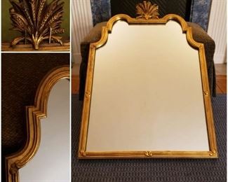 Antique 19th Century Louis Philippe-Style Wood Wall Mirror, Finely Handcarved w/ Wheat Motif & Gilded in Gold-Leaf (Refurbished)  [$900 Market Value]  SELLING PRICE: $297
