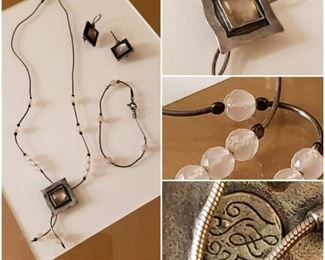 Sterling Silver Necklace, Earrings, & Bracelet Set  [$105 Market Value]  SELLING PRICE: $35