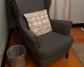 Dark Gray Wingback Chair  [$369 Market Value]  SELLING PRICE: $122