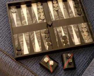 Rare Vintage Italian Handcrafted Heavy Marble Backgammon Set, Circa 1960s  [$550 Market Value]  SELLING PRICE: $182