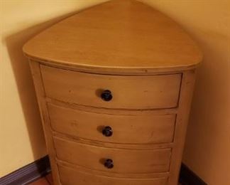 Triangular Wood Corner Dresser Chest  [$120 Market Value]  SELLING PRICE: $40