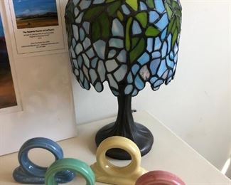 Stained Glass Style Lamp, Fiesta Napkin Rings