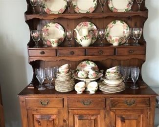 Franciscan China  - Desert Rose, Vintage Stemware, Hutch