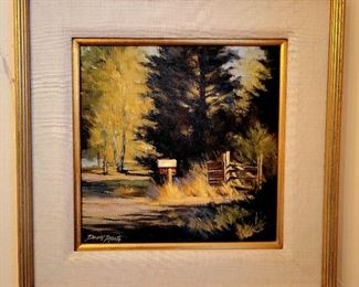 "By the Side of the Road" 12X12 oil on canvas by listed California artist DAVID MARTY $450 or bid #15
