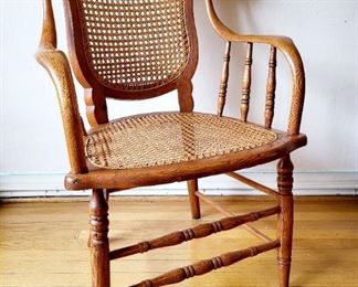 Vintage Caned Arm Chair #11