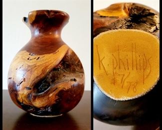 K. Phillips Wooden Vase Sculpture #16