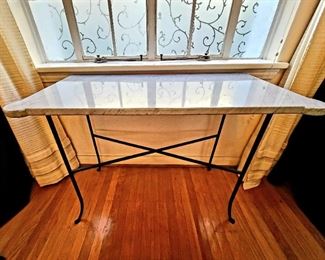 Marble Top Table on Iron Base $169 or bid #4