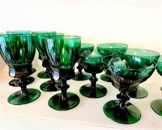 Set of 14 Vintage Concord Green Theresienthal Stems $150 or bid #8