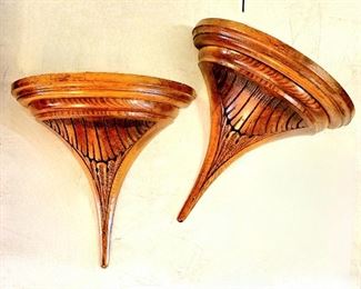 Pair Vintage Wall Sconce Shelves