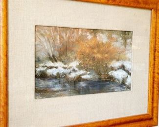 "Fire Bush" pastel by John M. Galvaro