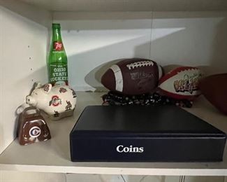 Ohio State memorabilia, Chicago cubs, and coin collection