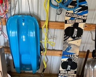 Snowboard and sled