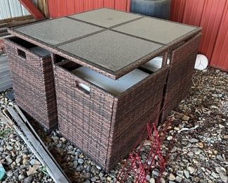 Nine piece patio set