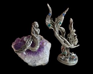 Mermaid Pewter Figures