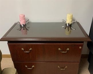 Mahogany file cabinet