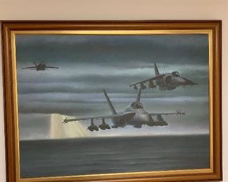 F/18 hornet and  AV8-B Harrier art work