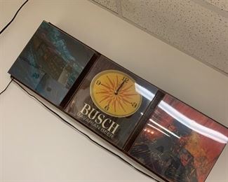 Vintage 1960’s Anhueser-Busch train beer lighted clock sign 
