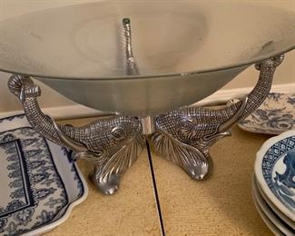 Arthur Court polished aluminum elephant bowl