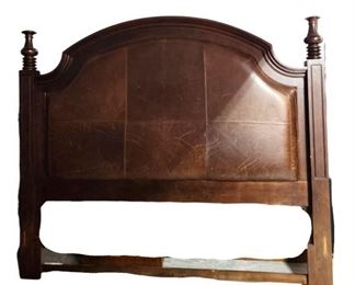 Wood and Leather Headboard