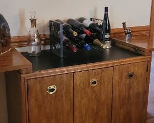 Drexel Heritage expandable Buffet with black leather top inset