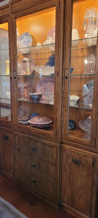 Drexel Heritage lighted China Cabinet with glass shelves