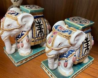 miniature Asian ceramic garden stools