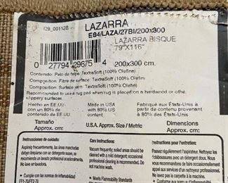 Lazarra Bisque rug in Dining Room, 79" x 116"