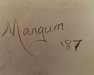 Pottery Vase signed Mangum '87