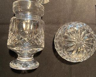 Waterford Jam Jar with lid and Waterford paperweight