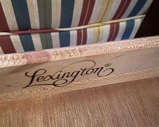 Lexington Furniture Industries, Lexington, NC, Mahogany Reproductions interior label for the mahogany table-nightstand