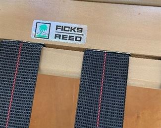 Ficks Reed rattan furniture in sunroom, 5 pieces total:  love seat, wing back chair, square glass top table, round glass top table, small arm chair