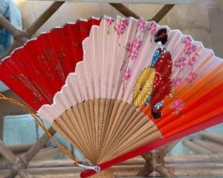Vintage paper fan with original box