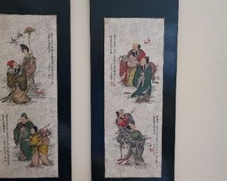 #16 Pair of wooden panels with mark Saigon Vietnam on back