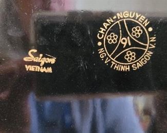 #16 Pair of wooden panels with mark Chan-Nguyen NG.V.Thinh Saigon Vietnam