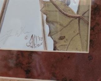 #26 Mouse in bush with blue berries and leaves by Jim Wilson 1993 #199/200