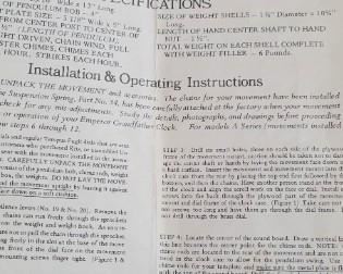 Emperor Clock Company original paperwork for Grandmother Clock
