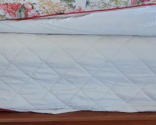 Queen Sleigh bedframe and bed with Leather inset headboard and wood footboard