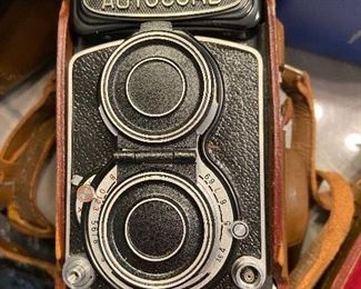 vintage Minolta Autocord camera and case