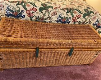 vintage large wicker trunk