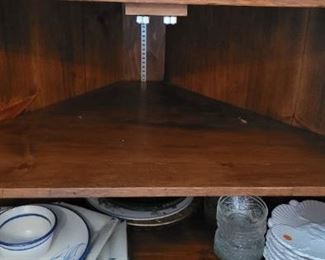 interior of Reproduction Corner Cabinet