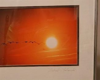#44 Artist Michael Halminski, Snow Geese 1978 photograph and frame