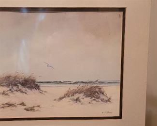 #47 Artist Vivian Morales, Sand Dunes, ocean, and seagull