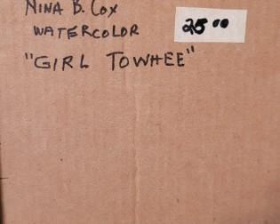 #51 Artist Nina B. Cox, watercolor "Girl Towhee"