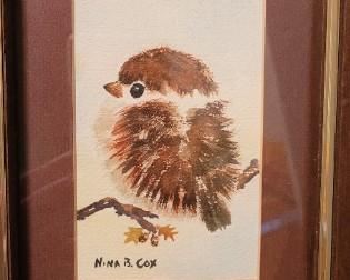 #51 Artist Nina B. Cox, watercolor "Girl Towhee"
