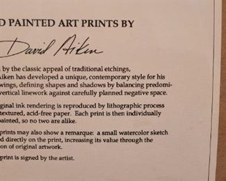 #52 Artist David Aiken handpainted art print of Duck on board with mat