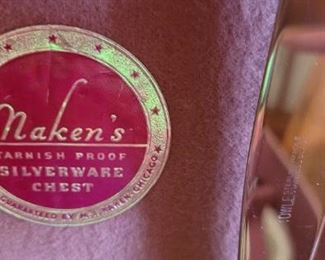 Naken's Tarnish Proof Silverware Chest label