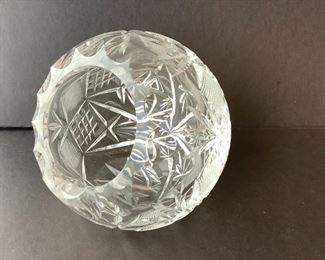 Cut Crystal Paperweight and Holder